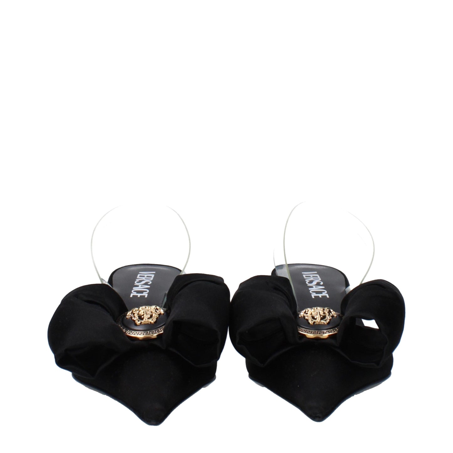 Versace Black Satin Sandals