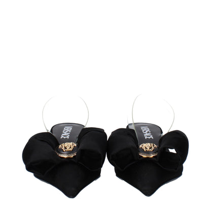 Versace Black Satin Sandals