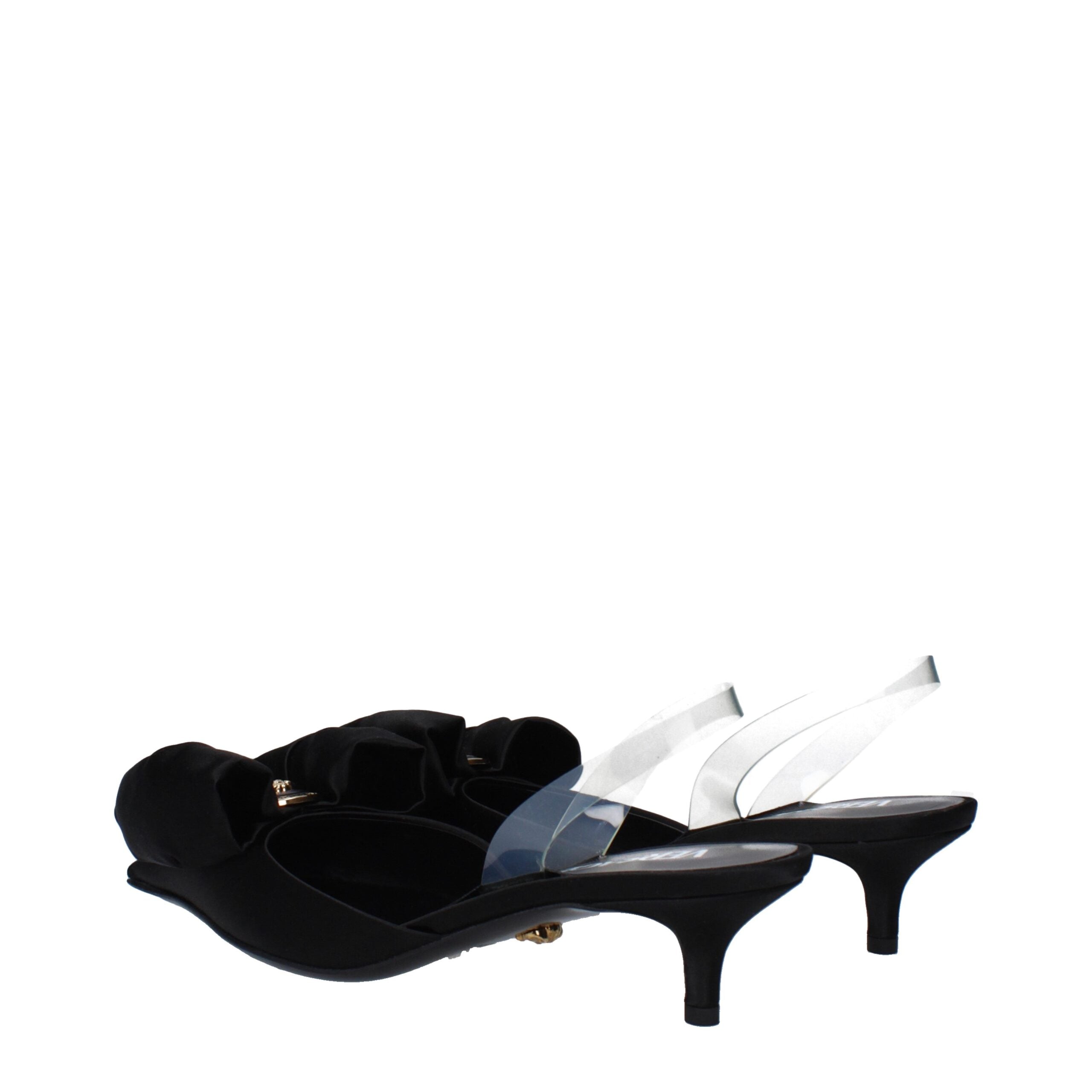 Versace Black Satin Sandals