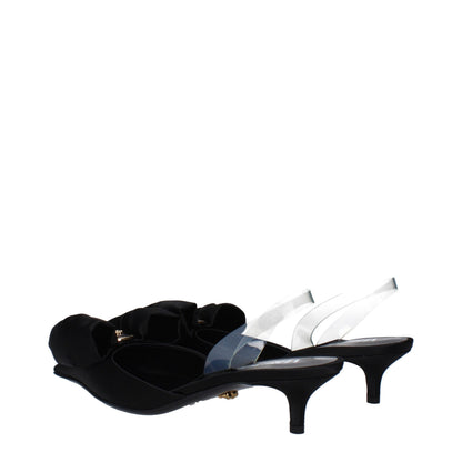 Versace Black Satin Sandals