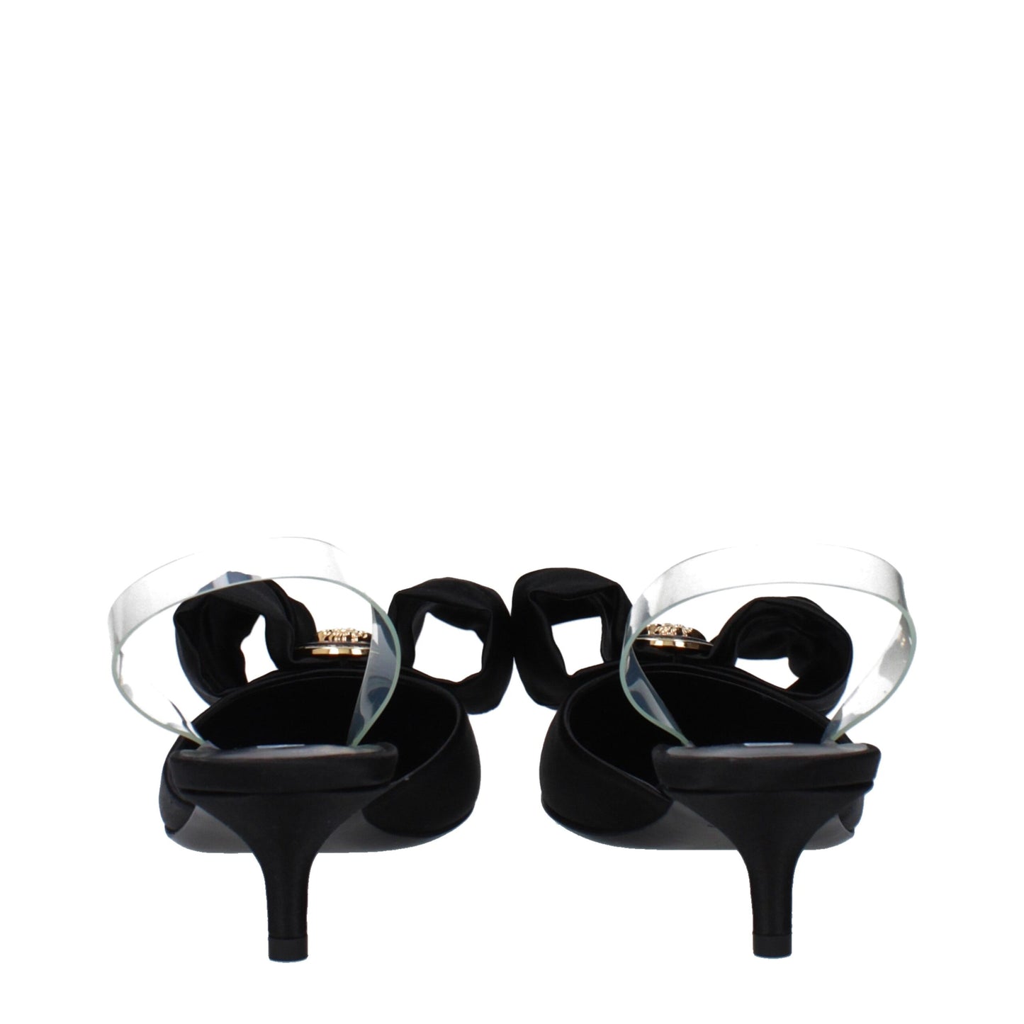 Versace Black Satin Sandals