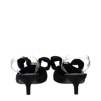 Versace Black Satin Sandals