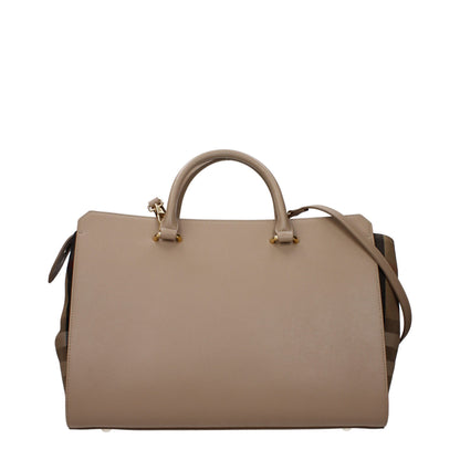 Borsa a mano in pelle beige Burberry