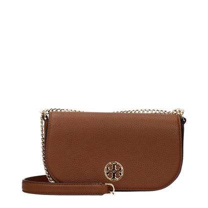 Borsa a tracolla in pelle marrone Tory Burch