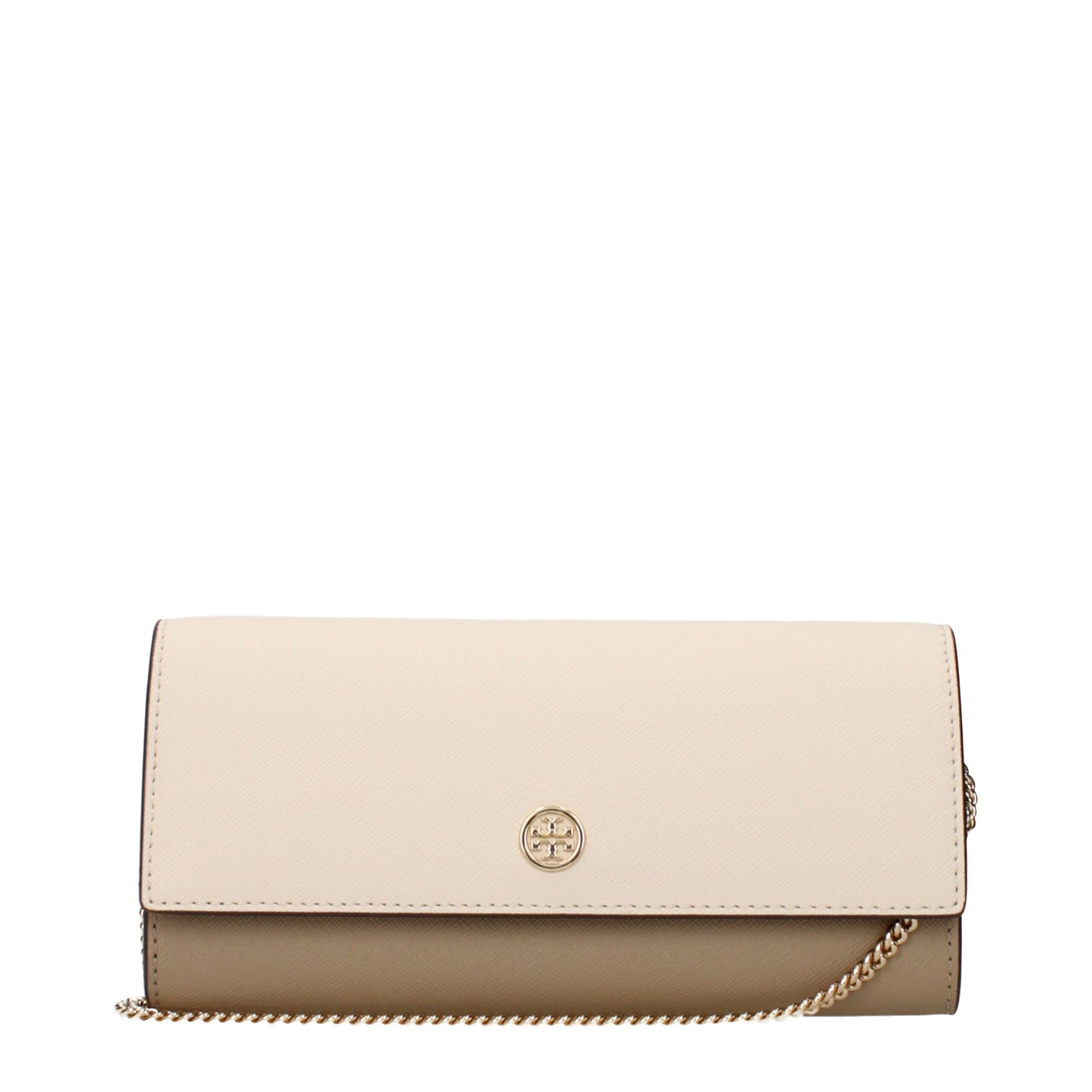 Borsa a mano in pelle beige Tory Burch