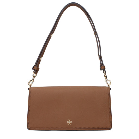 Borsa a tracolla in pelle marrone Tory Burch