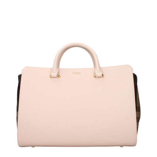 Borsa a mano in pelle rosa Burberry
