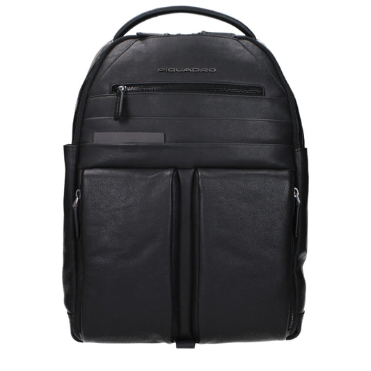 Zaino in pelle nera Piquadro