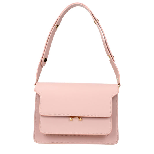 Borsa a tracolla in pelle rosa Marni