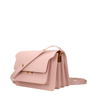 Borsa a tracolla in pelle rosa Marni