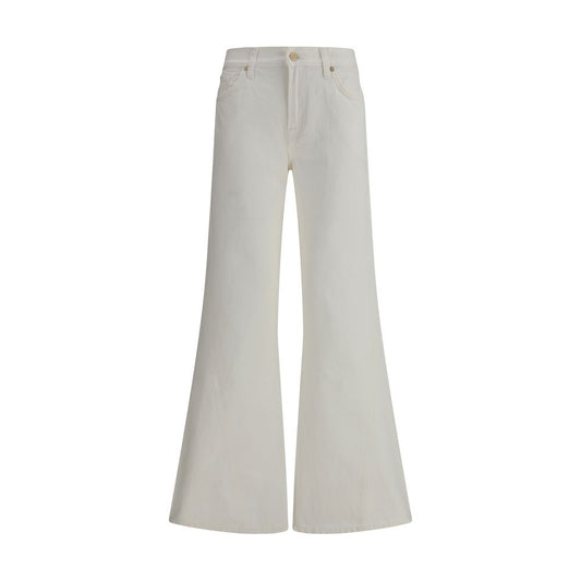 Jeans a zampa d'elefante 7FOR in cotone beige