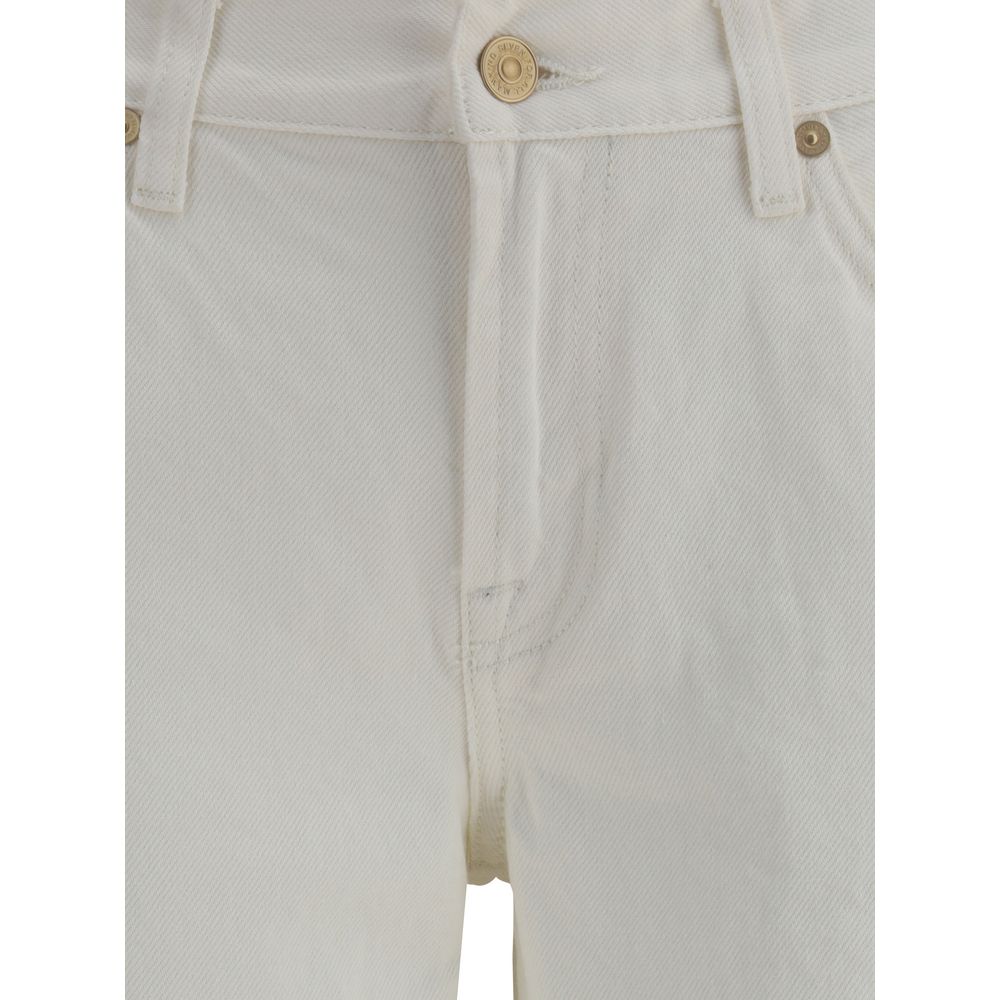Jean évasé en coton beige 7FOR