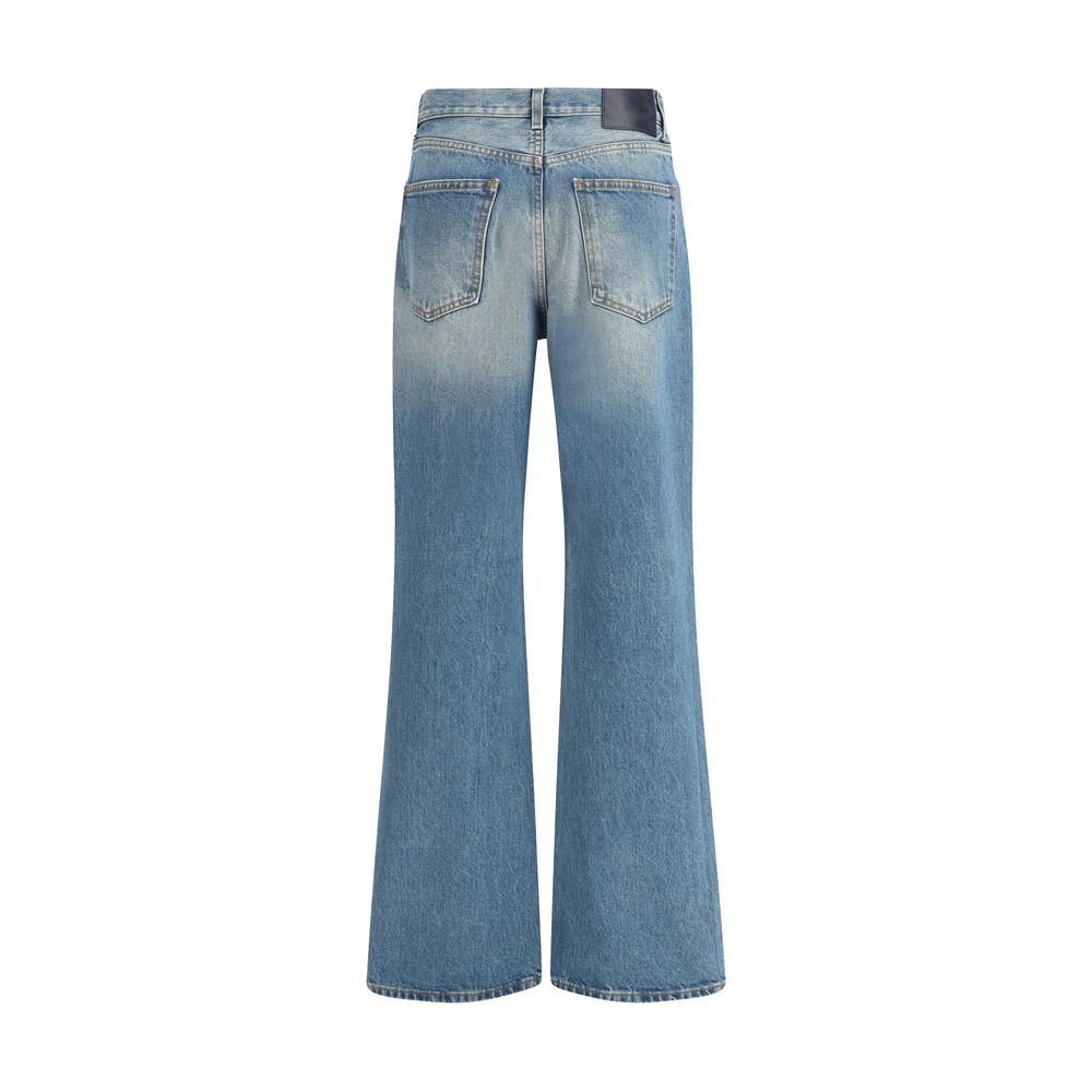 Jeans svasati in cotone blu Haikure