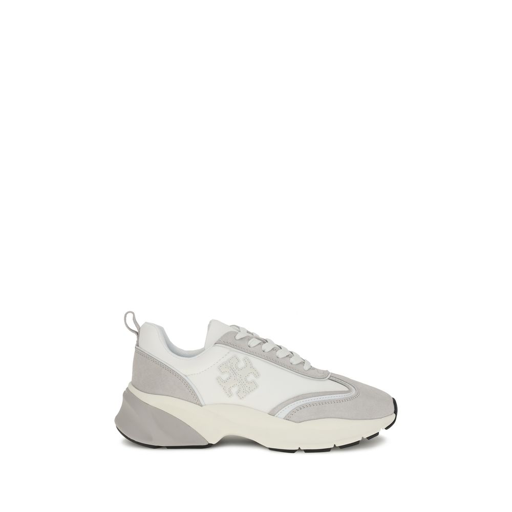Tory Burch White Calf Leather Bos Taurus Athletic Sneakers