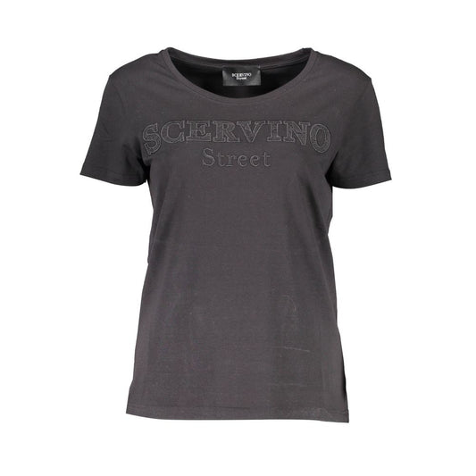 T-shirt da donna in cotone nero Scervino Street