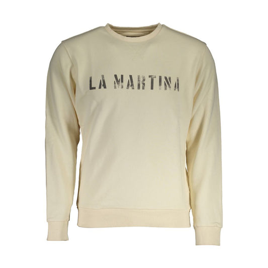 Felpa da uomo in cotone La Martina Bianco