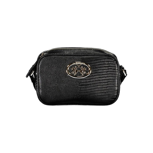Borsa a mano da donna in poliuretano nero La Martina