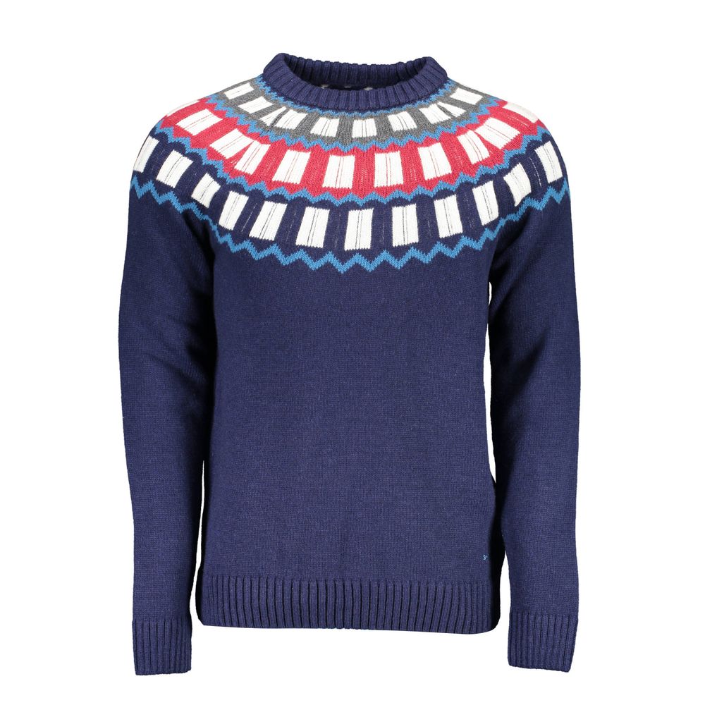 Maglione da uomo in lana blu Gant