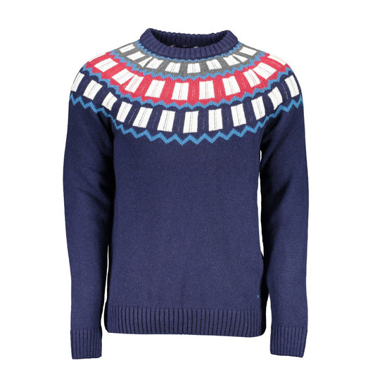 Maglione da uomo in lana blu Gant