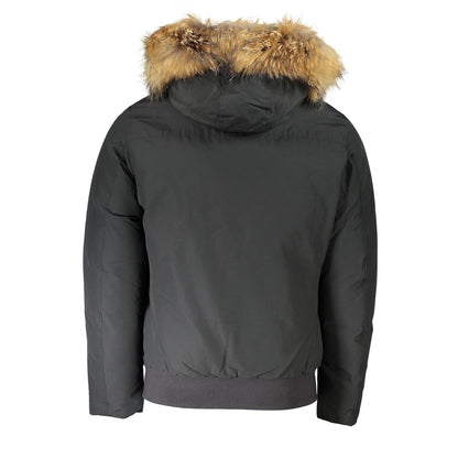 Veste Woolrich grise en coton pour homme avec capuche et fourrure amovible