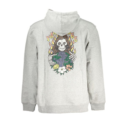 Felpa con cappuccio da uomo in cotone grigio Vans