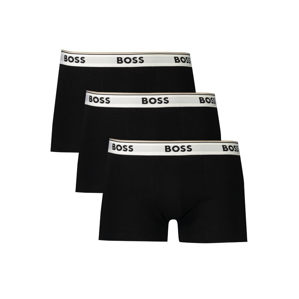 Boxer corti da uomo in cotone Hugo Boss Nero