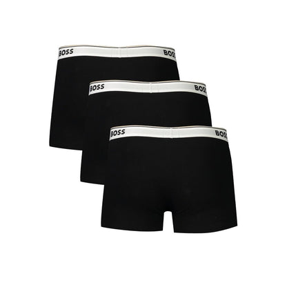 Boxer corti da uomo in cotone Hugo Boss Nero