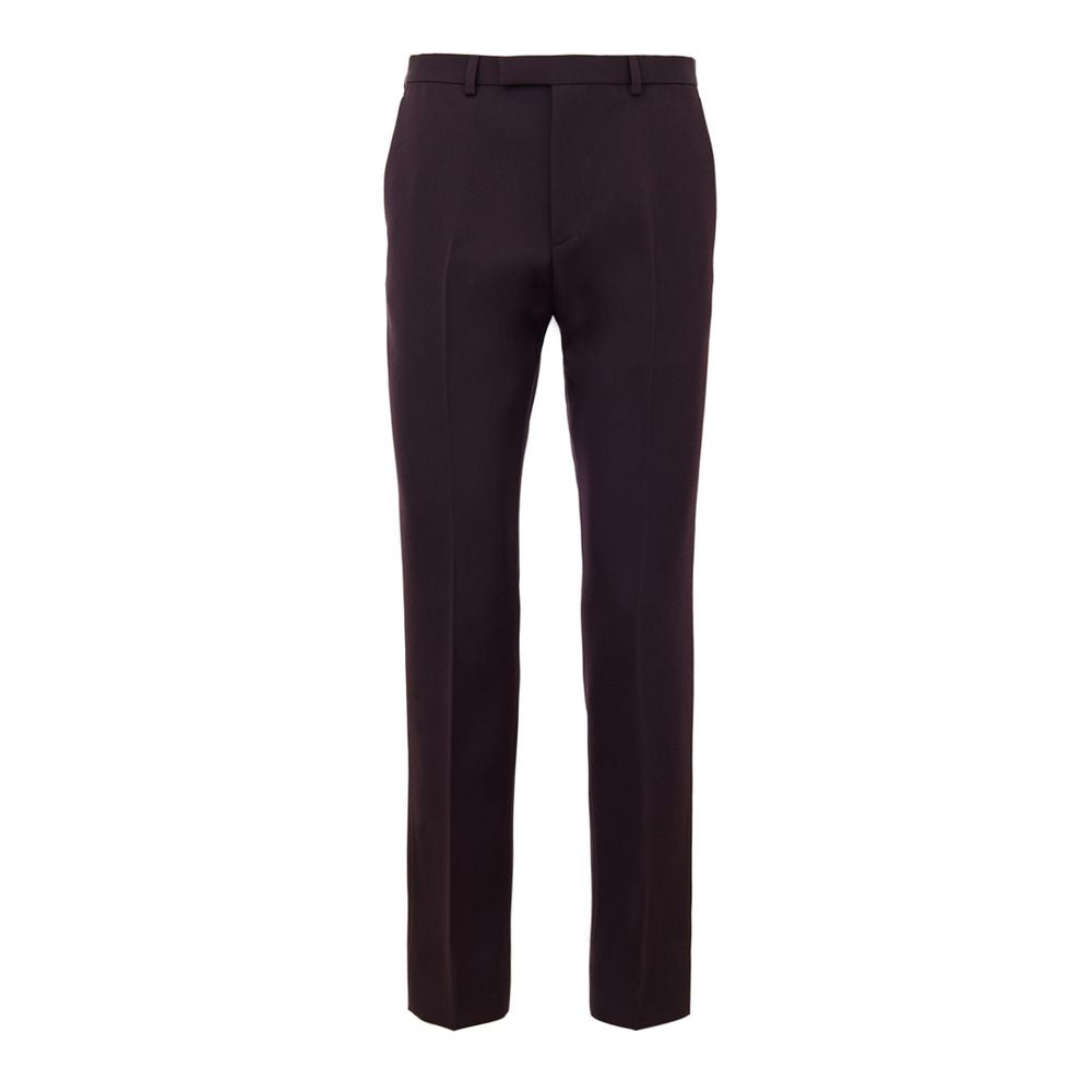 Pantalon habillé en laine bordeaux Gucci