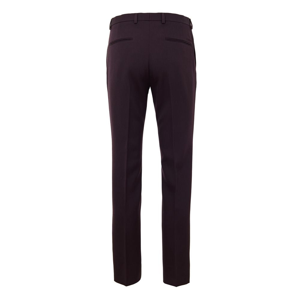 Pantalon habillé en laine bordeaux Gucci