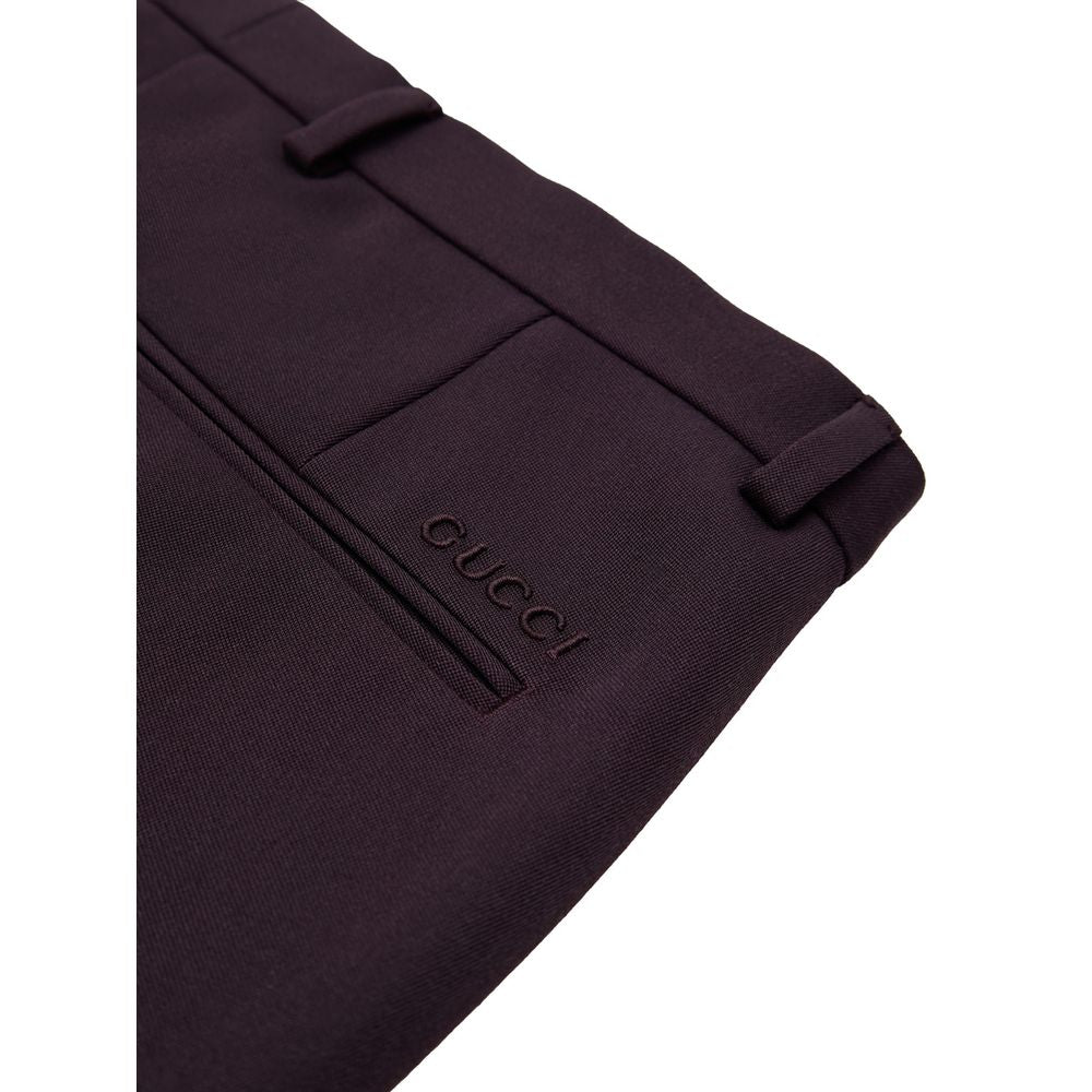 Pantalon habillé en laine bordeaux Gucci
