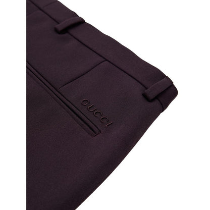 Pantaloni eleganti in lana bordeaux Gucci