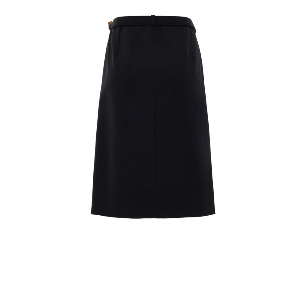 Jupe midi Gucci en laine noire