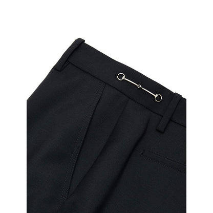 Pantaloni eleganti in lana nera Gucci
