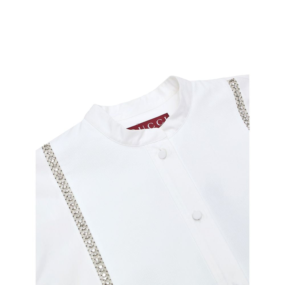 Blusa in cotone bianco Gucci