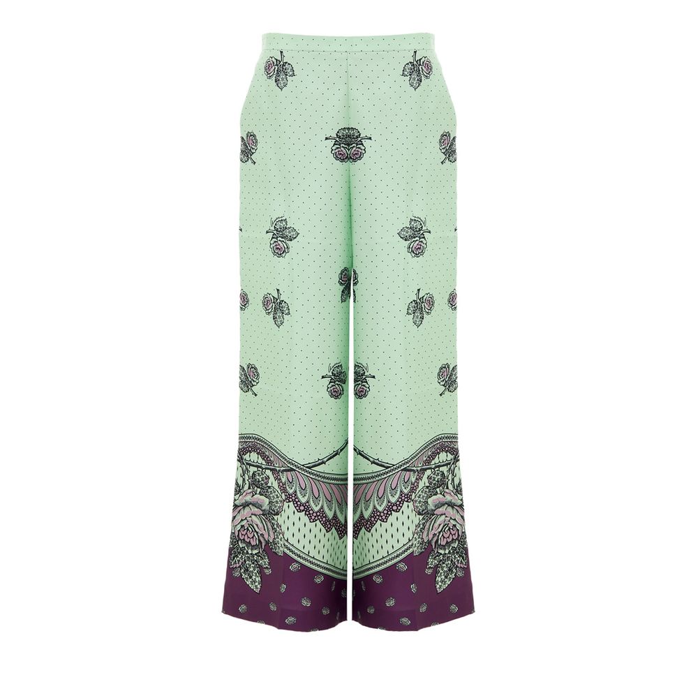 Pantaloni casual in seta verde Gucci