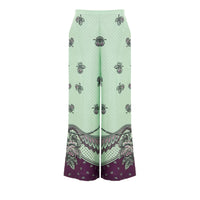 Pantaloni casual in seta verde Gucci