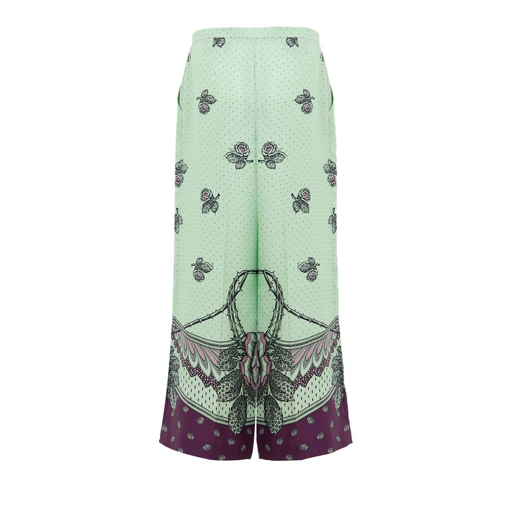 Pantaloni casual in seta verde Gucci