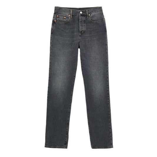Jeans Gucci in cotone grigio vestibilità rilassata