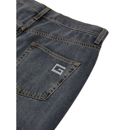 Jeans Gucci in cotone grigio vestibilità rilassata