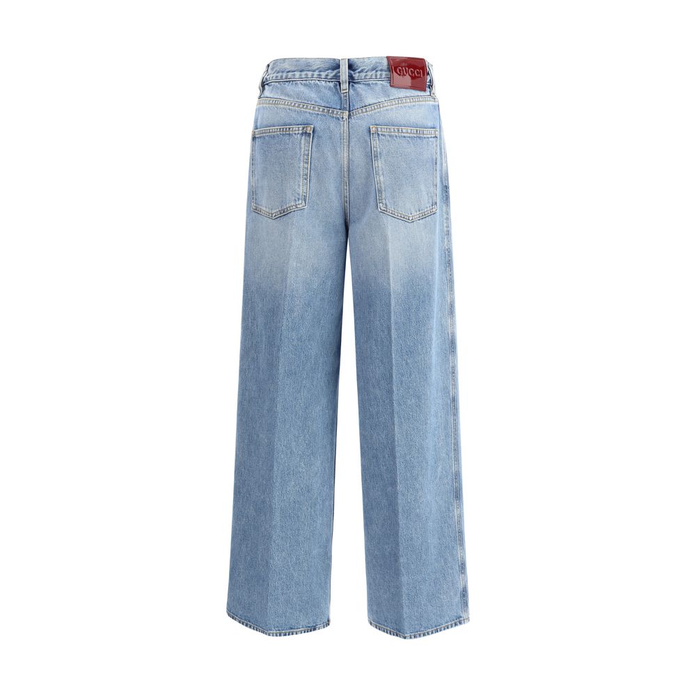 Jeans Gucci in cotone azzurro chiaro