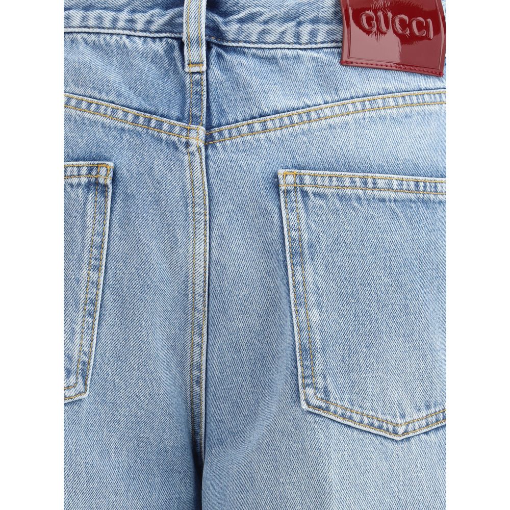 Jeans Gucci in cotone azzurro chiaro