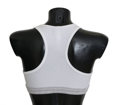 Dolce & Gabbana White Cotton Sport Stretch Bra Underwear