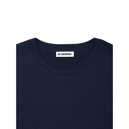 Maglietta in cotone blu Jil Sander