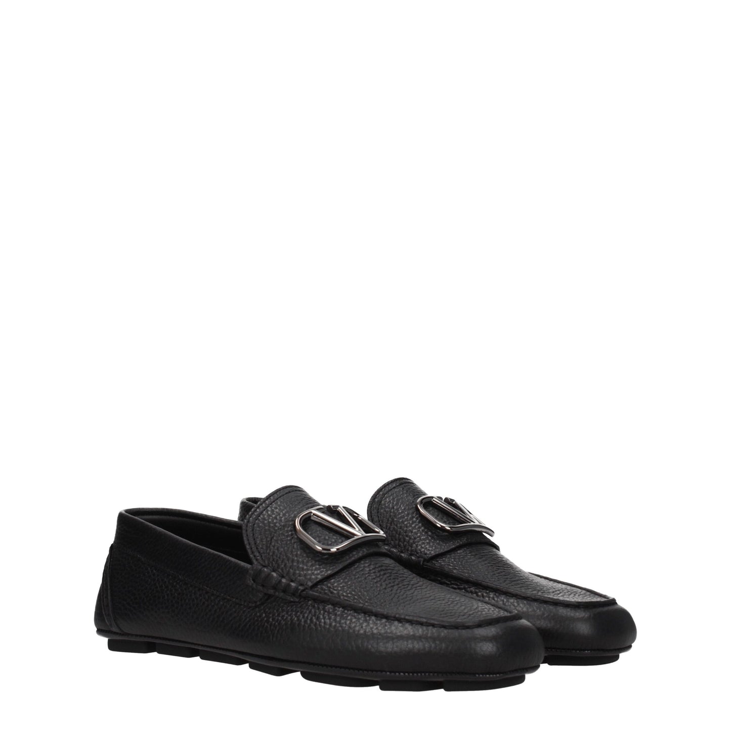 Mocassins en cuir noir Valentino Garavani
