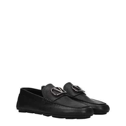Mocassins en cuir noir Valentino Garavani