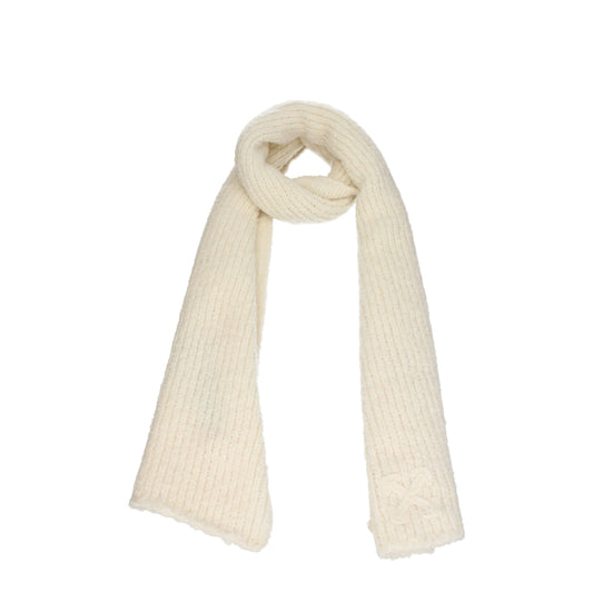 Sciarpa di lana beige bianco sporco