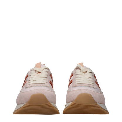 Sneakers grosse in tessuto rosa Moncler
