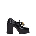 Mocassini con plateau in pelle nera Stella McCartney