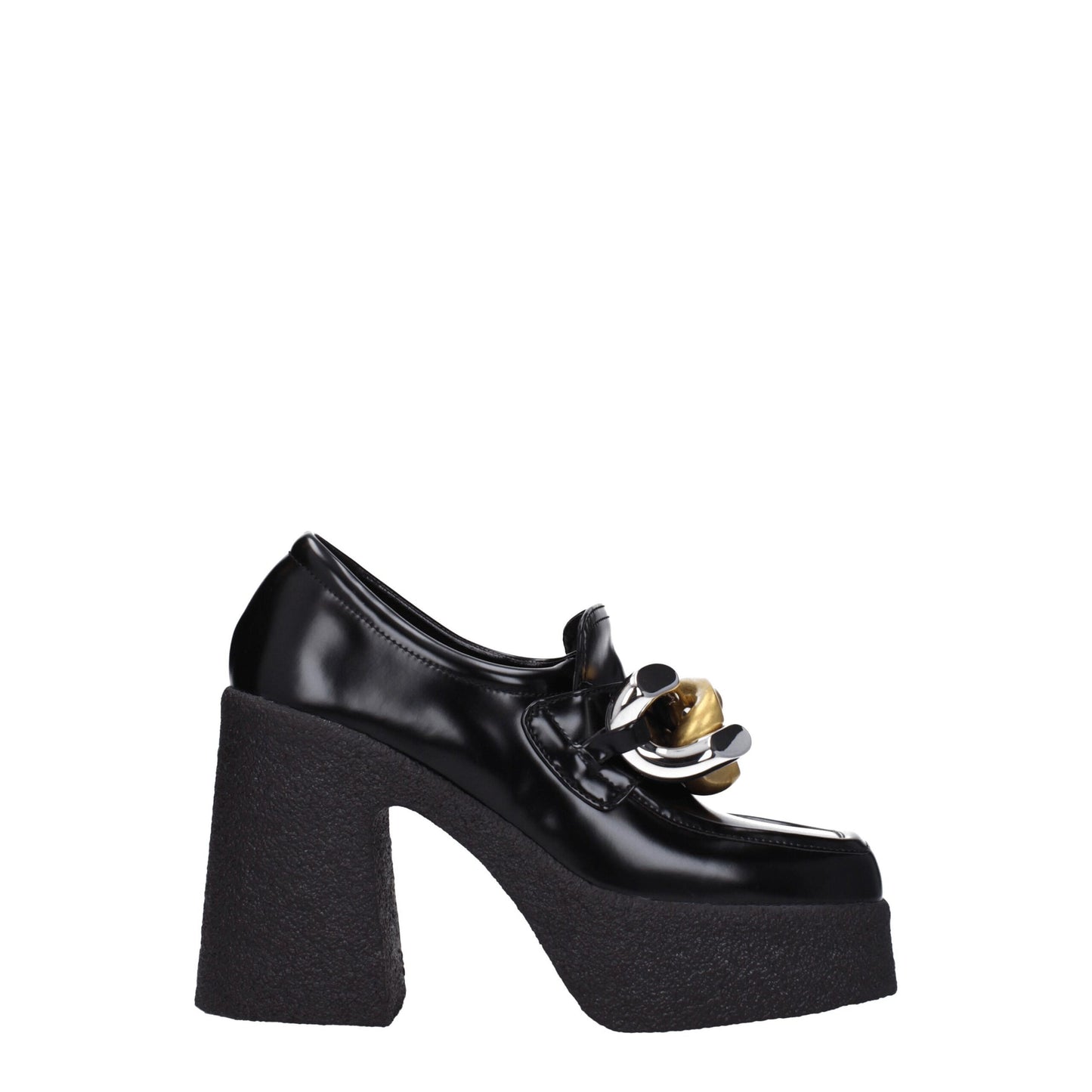 Mocassins à plateforme en cuir noir Stella McCartney