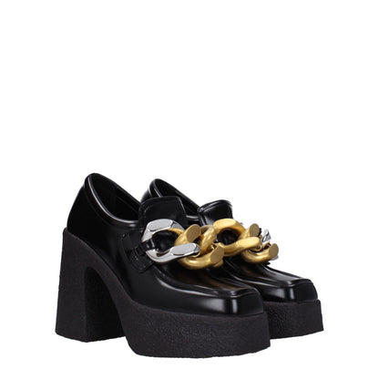 Mocassins à plateforme en cuir noir Stella McCartney